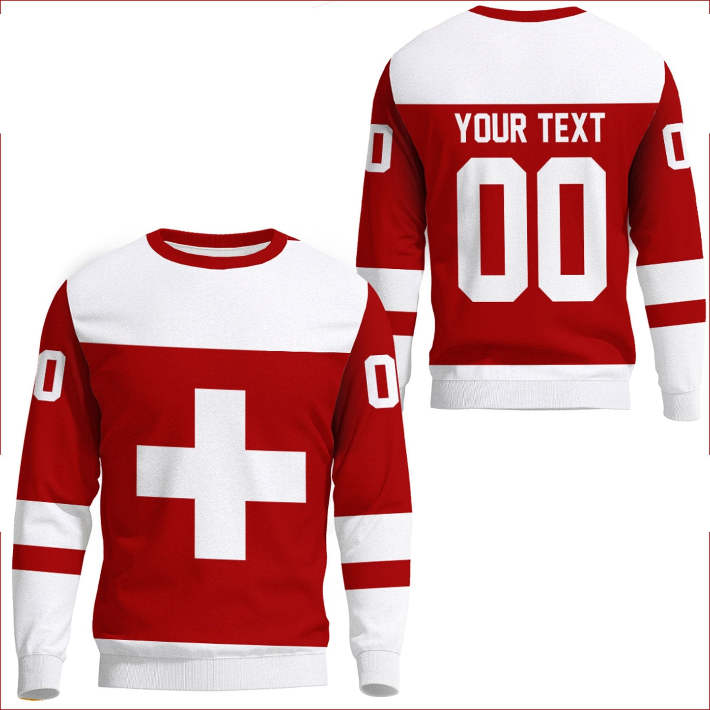 Clothing Custom Switzerland Team Classic Hockey Jersey Style Sweatshirts