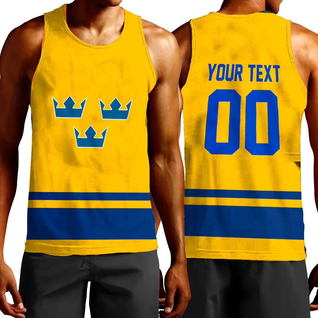Clothing Custom Sweden Team Hockey Jersey Style Yellow Version Tank Top