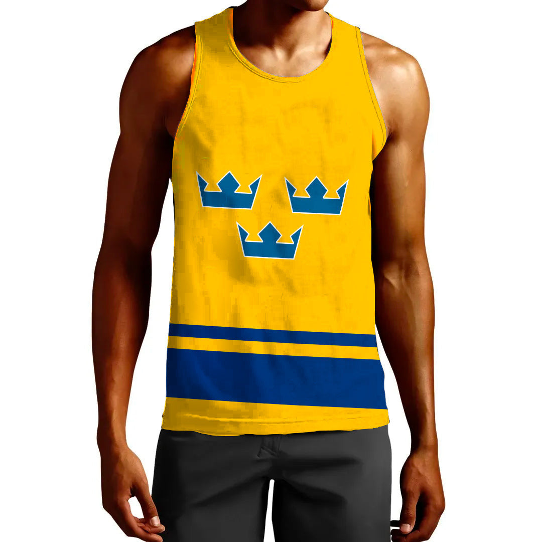 Clothing Custom Sweden Team Hockey Jersey Style Yellow Version Tank Top