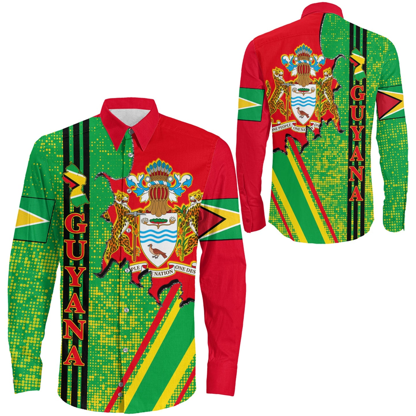 Clothing Guyana Strong Style Long Sleeve Button Shirt