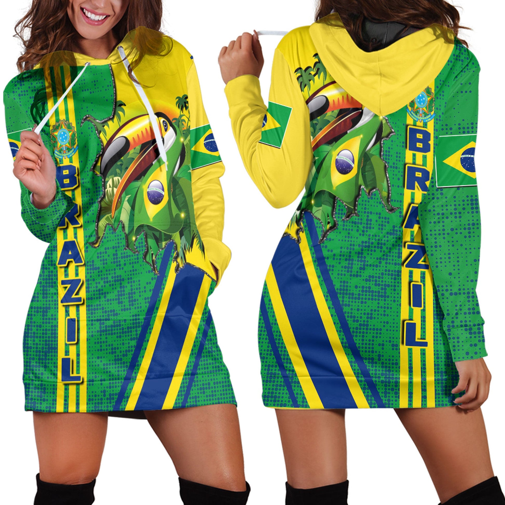 Clothing Brazil Strong Style Hoodie Dress