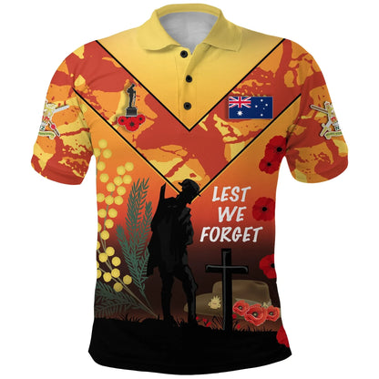 Custom Personalised Australian Anzac Day Polo Shirt Lest We Forget 2023 Style