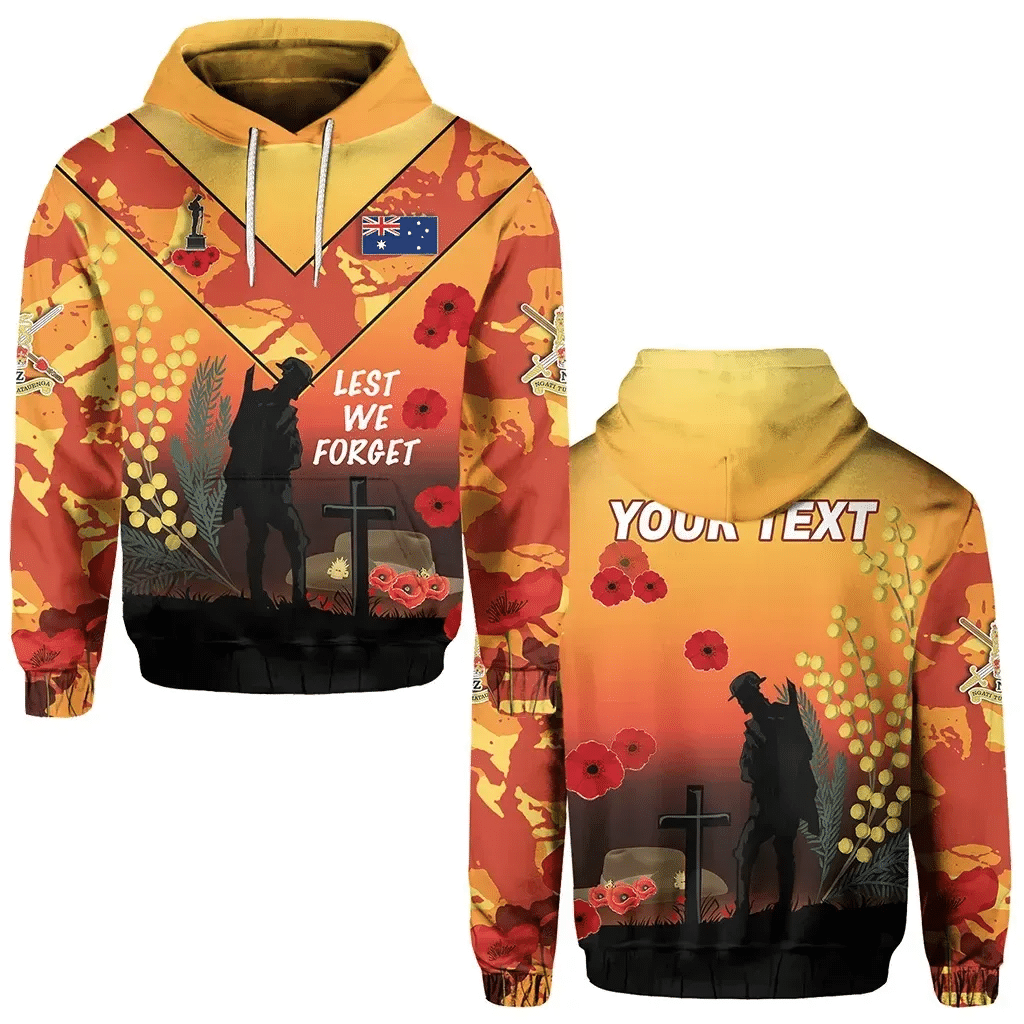 Custom Personalised Australian Anzac Day Hoodie Lest We Forget 2023 Style
