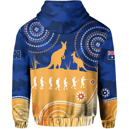 Australian Anzac Day Zip Hoodie Camouflage Vitality