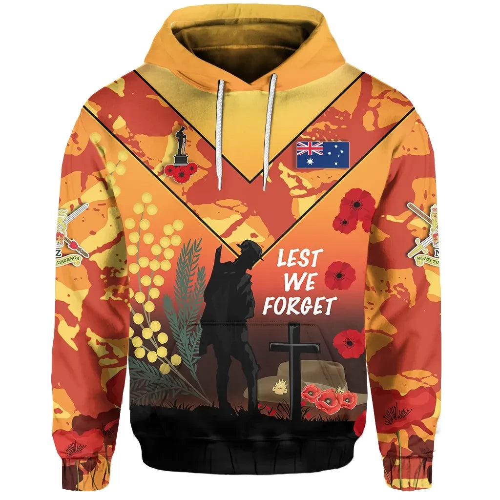 Custom Personalised Australian Anzac Day Hoodie Lest We Forget 2023 Style