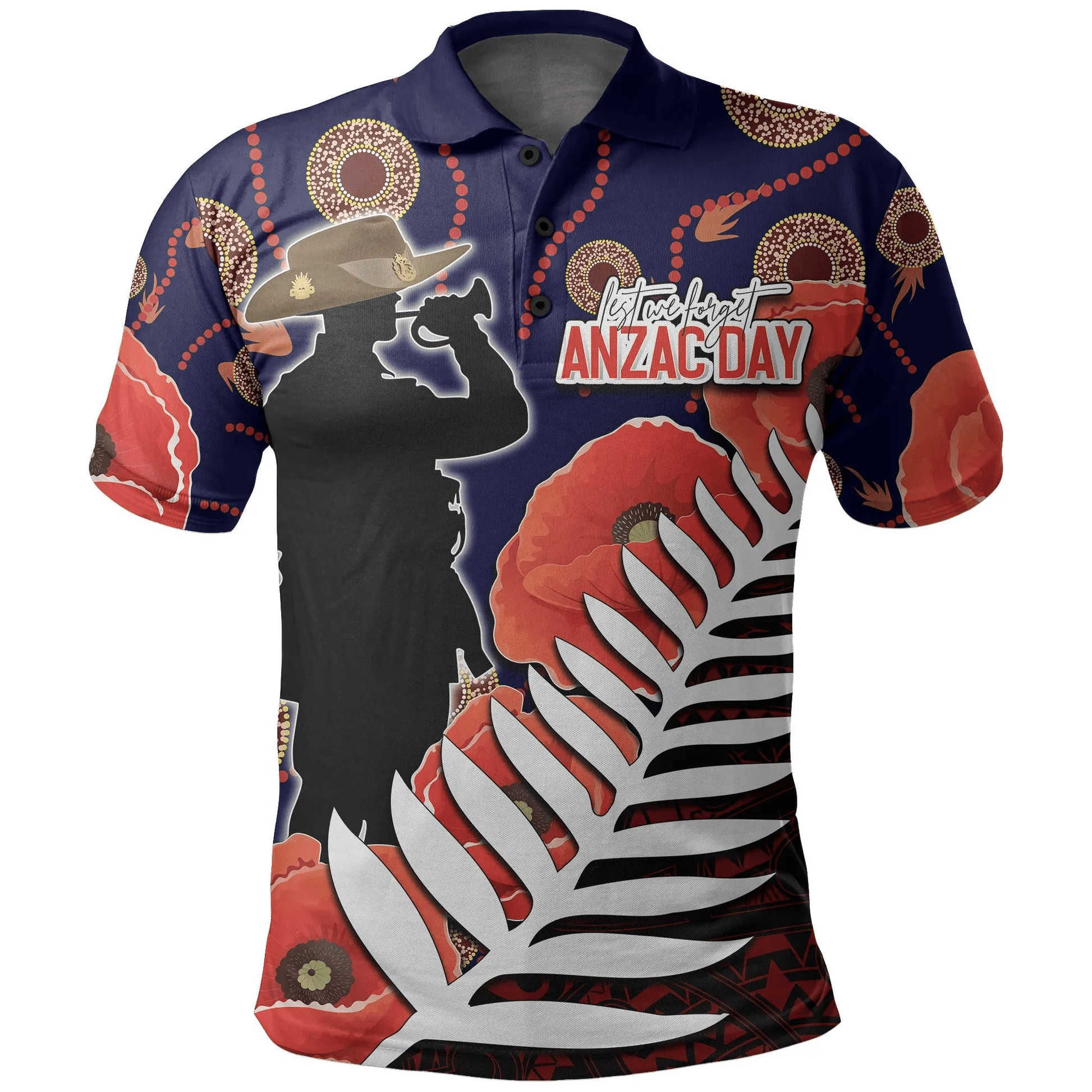 Australia Anzac Day Polo Shirt Mix Aboriginal