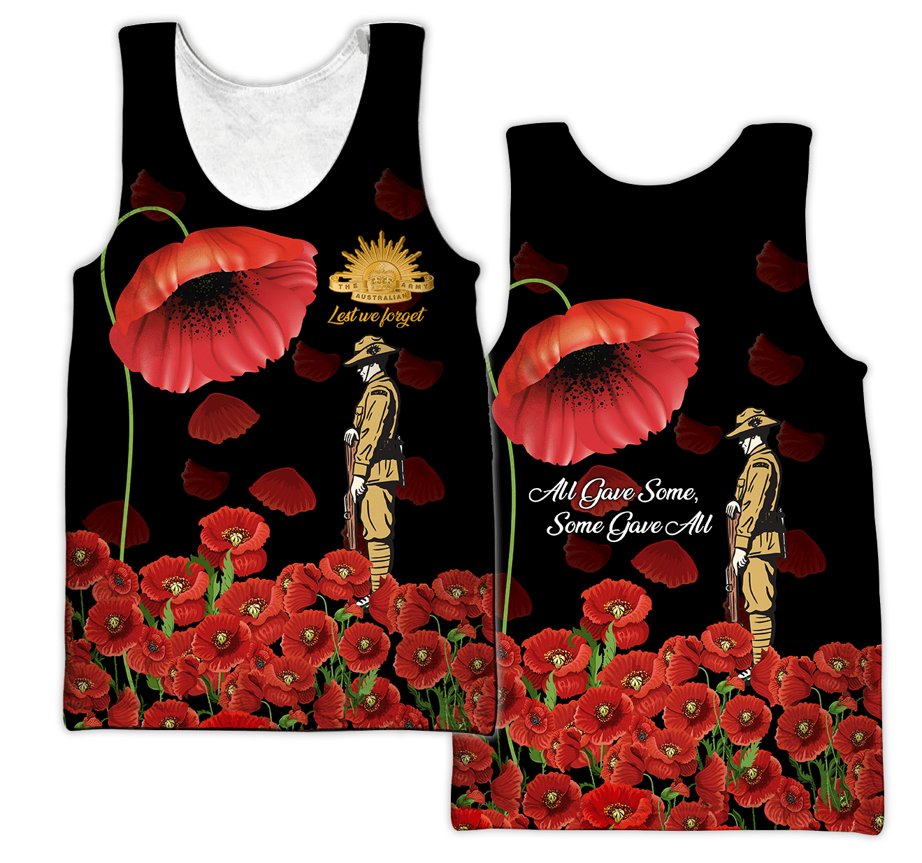 Anzac Day Tank Top Lest We Forget Anzac Day, Poppy