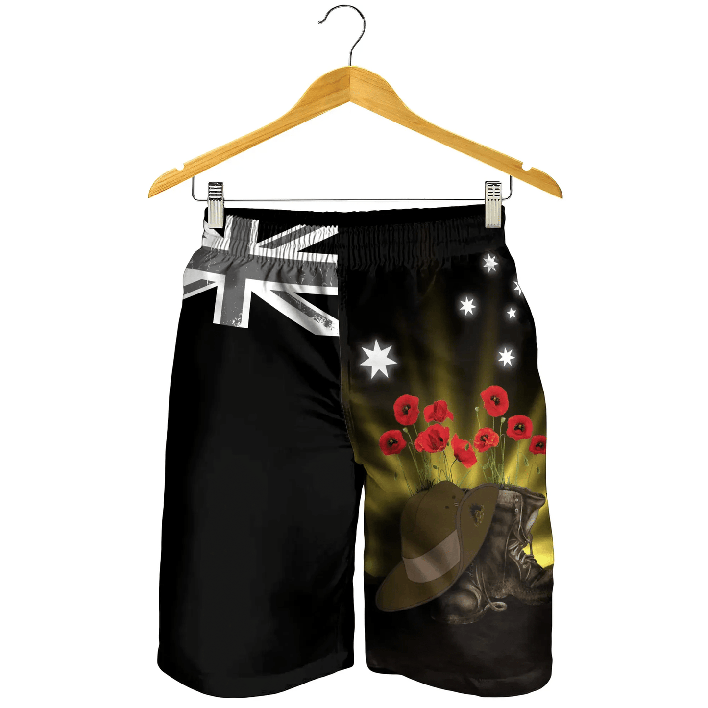 Australia Anzac Day Men Shorts Lest We Forget Hat And Boots Poppies