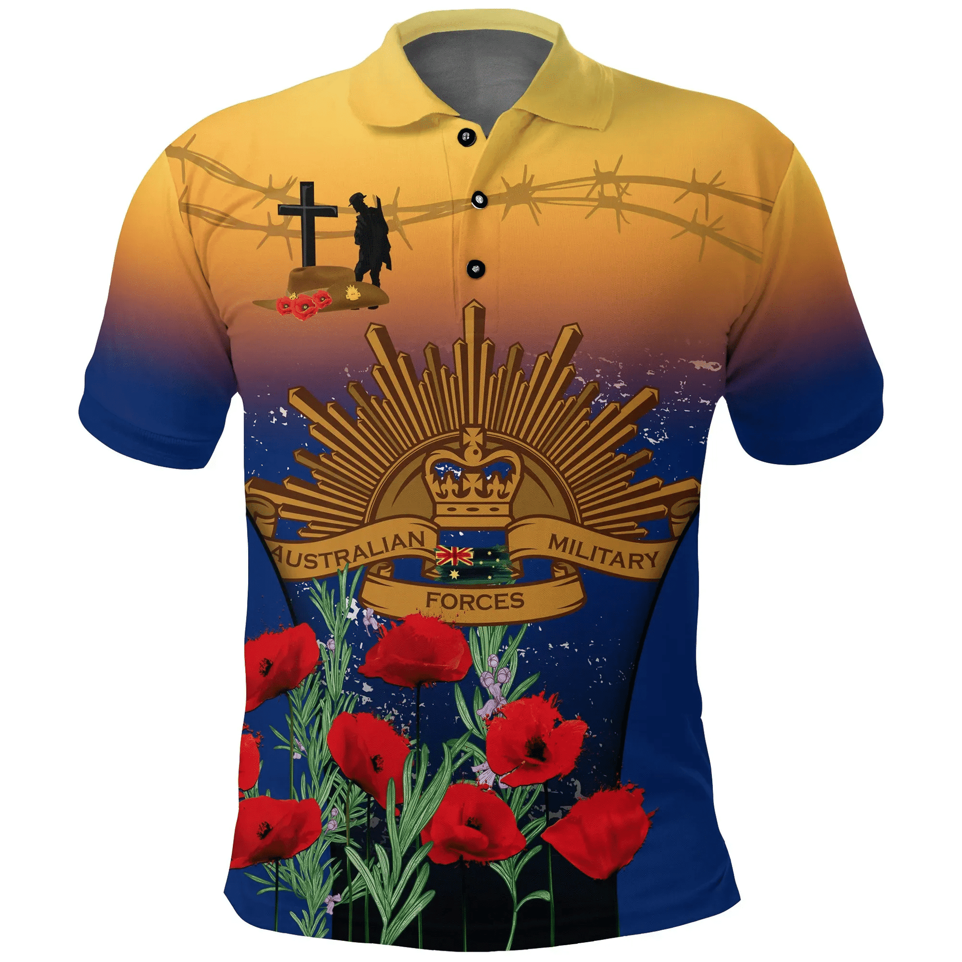 Australia Anzac Day Polo Shirt Anzac Lest We Forget Poppy Rosemary