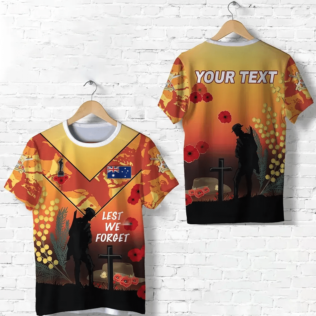 Custom Personalised Australian Anzac Day T Shirt Lest We Forget 2023 Style