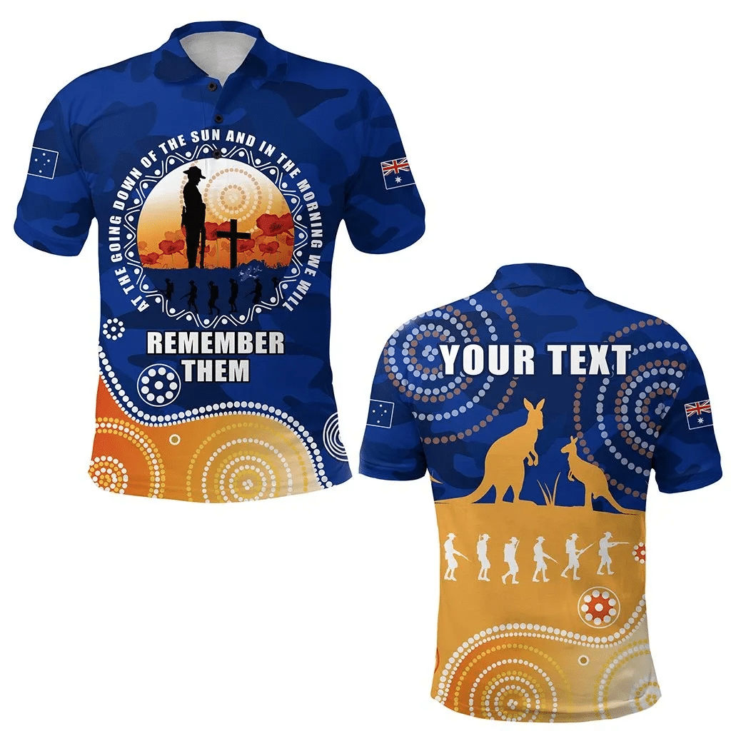 Custom Personalised Australian Anzac Day Polo Shirt Camouflage Vitality