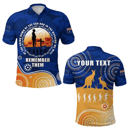 Custom Personalised Australian Anzac Day Polo Shirt Camouflage Vitality
