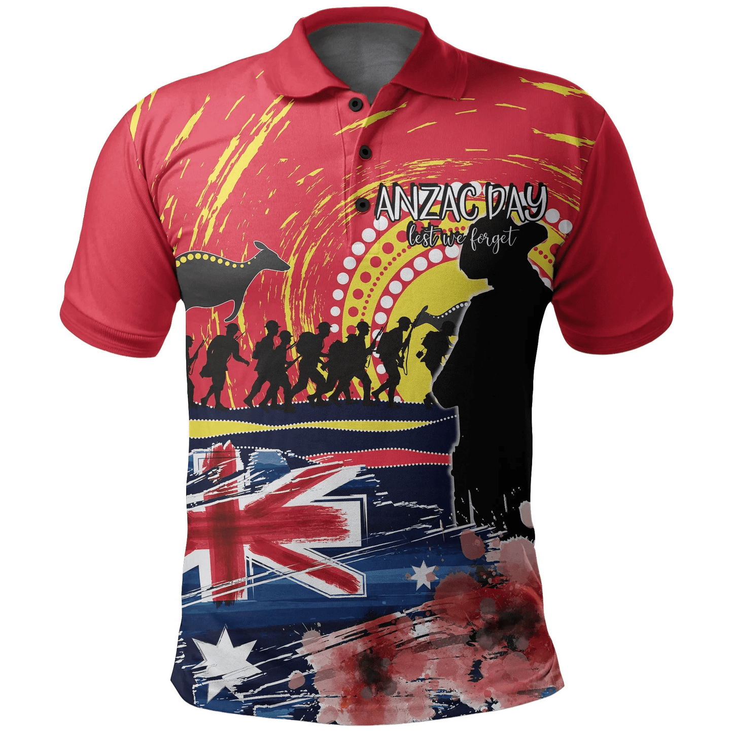 Australia Polo Shirt Anzac Day Lest We Forget No.2