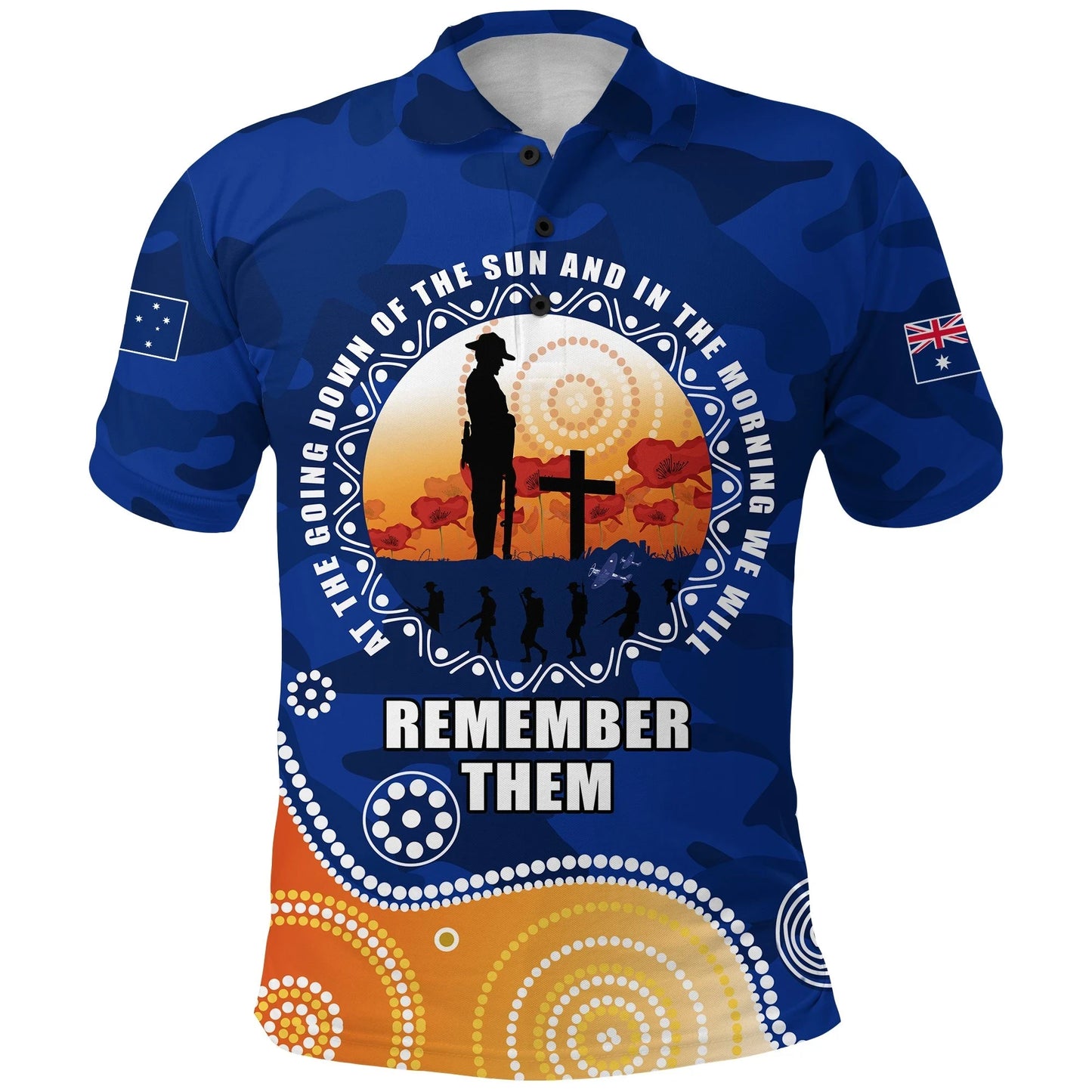 Custom Personalised Australian Anzac Day Polo Shirt Camouflage Vitality