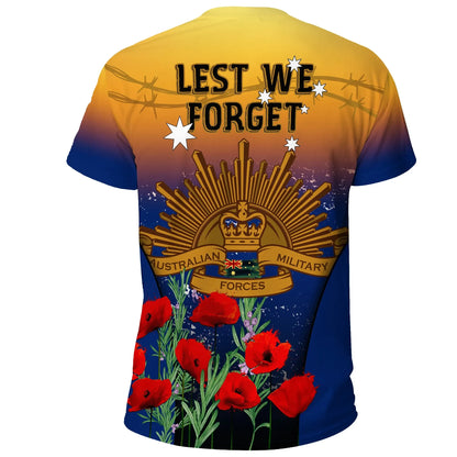 Australia Anzac Day T Shirt Anzac Lest We Forget Poppy Rosemary