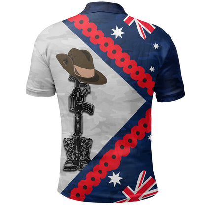 Australia Flag Anzac Day Polo Shirt Army