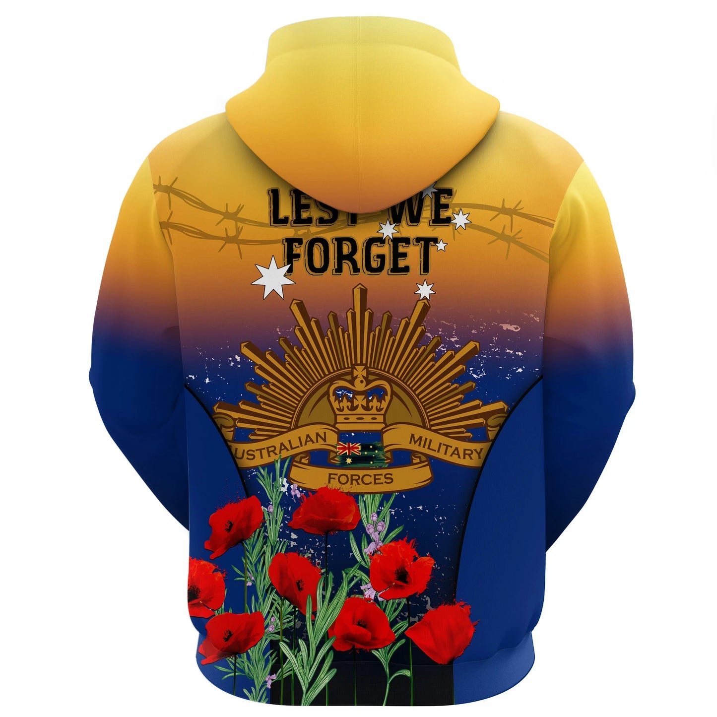 Australia Anzac Day Zip Hoodie Anzac Lest We Forget Poppy Rosemary