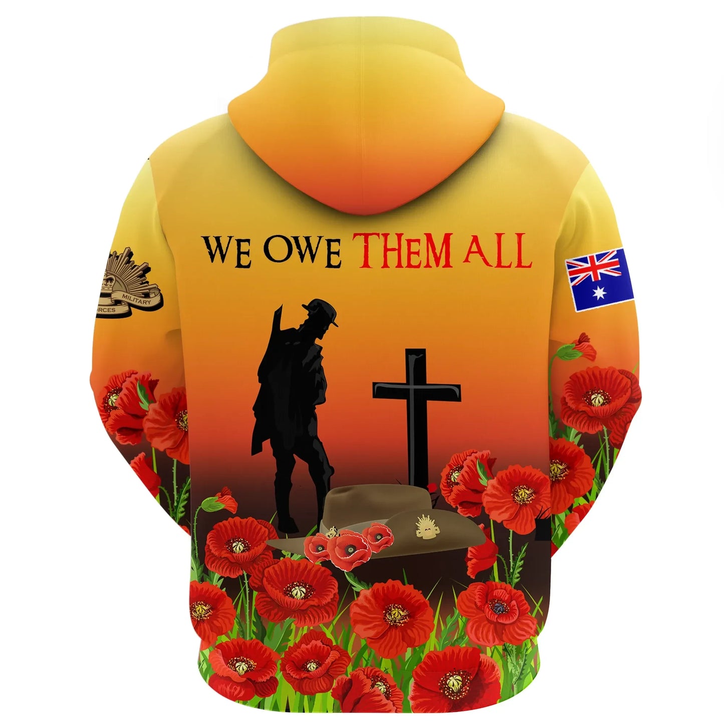 Australia Anzac Day Zip Hoodie Lest We Forget