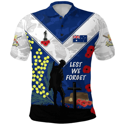 Australian Anzac Day Polo Shirt Lest We Forget 2023 Style Blue