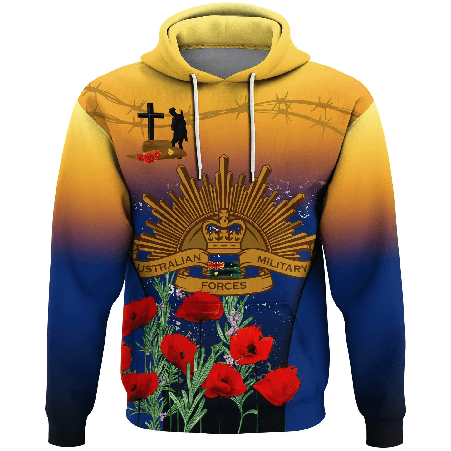 Australia Anzac Day Hoodie Anzac Lest We Forget Poppy Rosemary