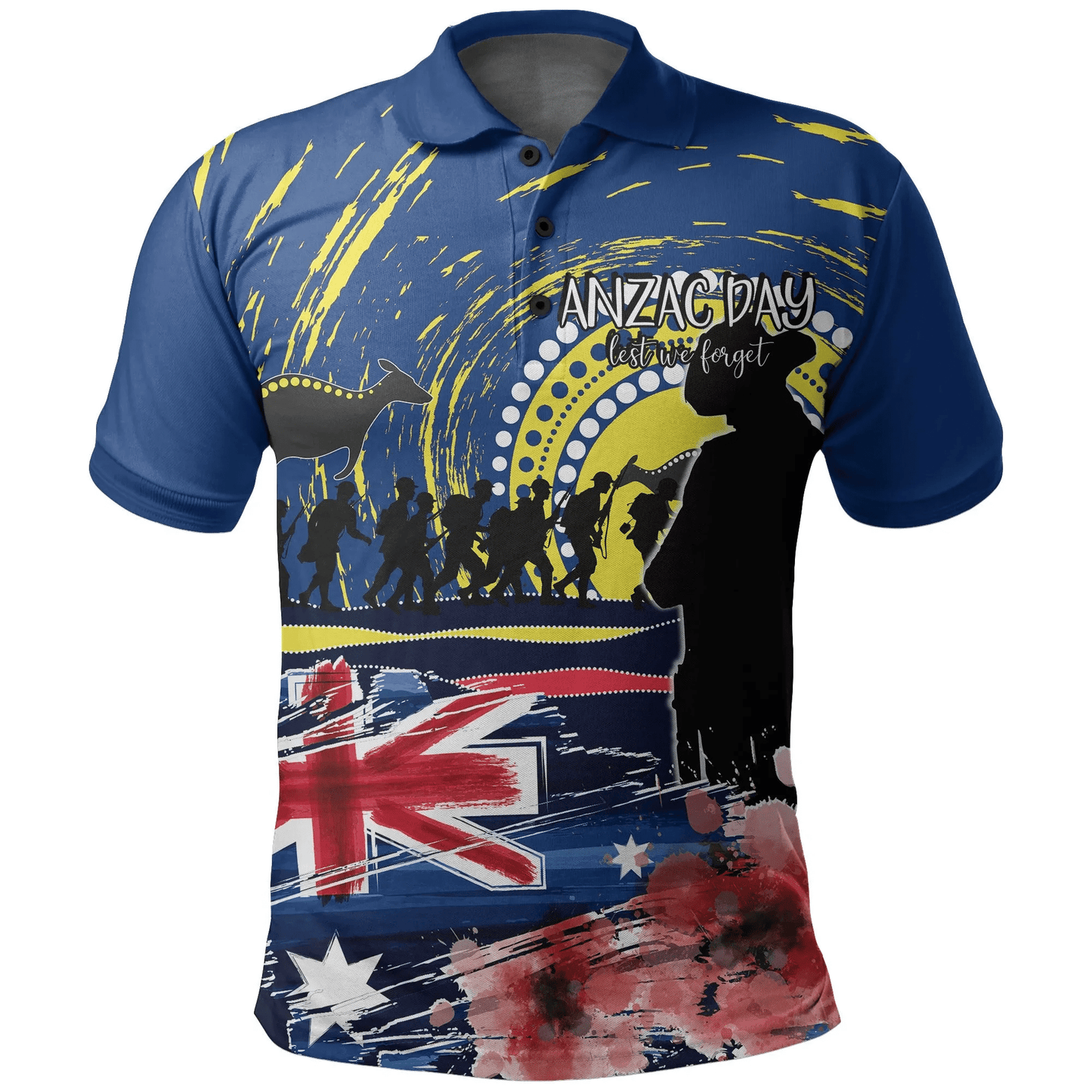 Australia Polo Shirt Anzac Day Lest We Forget No.1