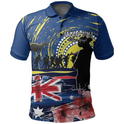 Australia Polo Shirt Anzac Day Lest We Forget No.1
