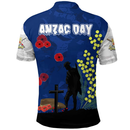 Australian Anzac Day Polo Shirt Lest We Forget 2023 Style Blue