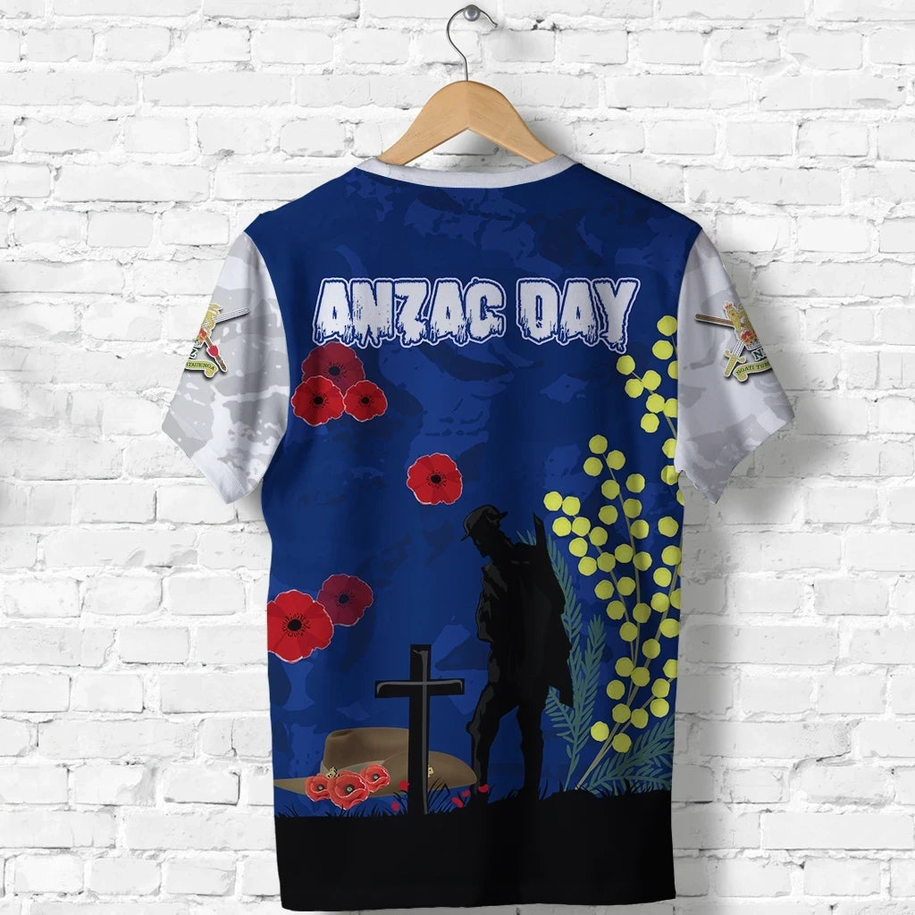 Australian Anzac Day T Shirt Lest We Forget 2023 Style Blue