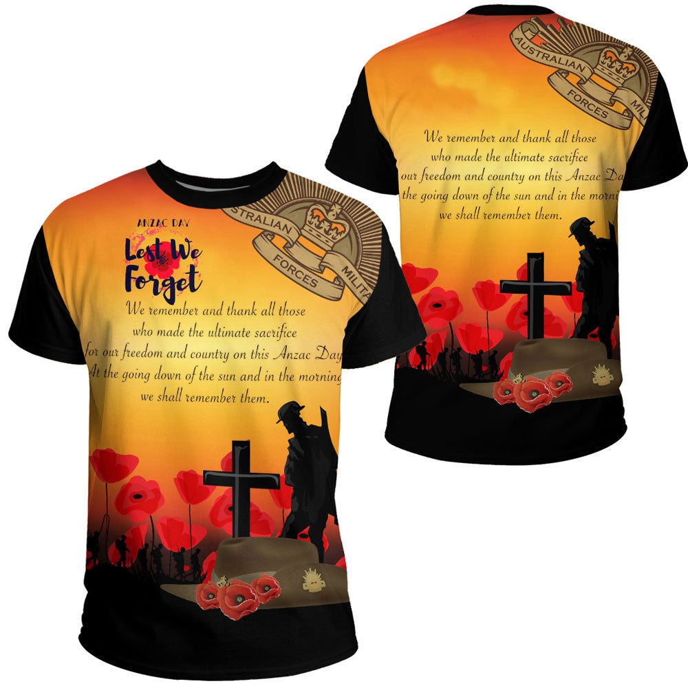 Clothing Anzac Day We Shall Remember Them T Shirt