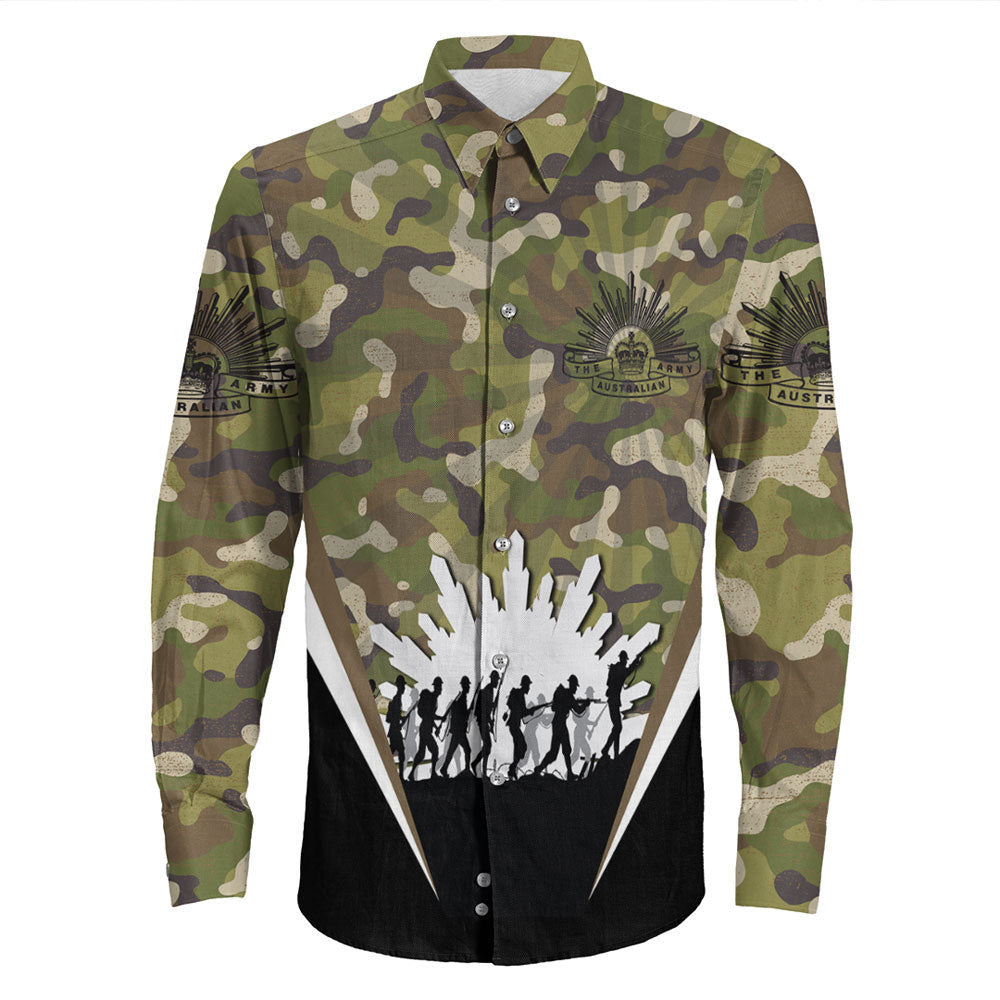 Rugbylife Clothing Anzac Day Their Name Liveth For Evermore Long Sleeve Button Shirt