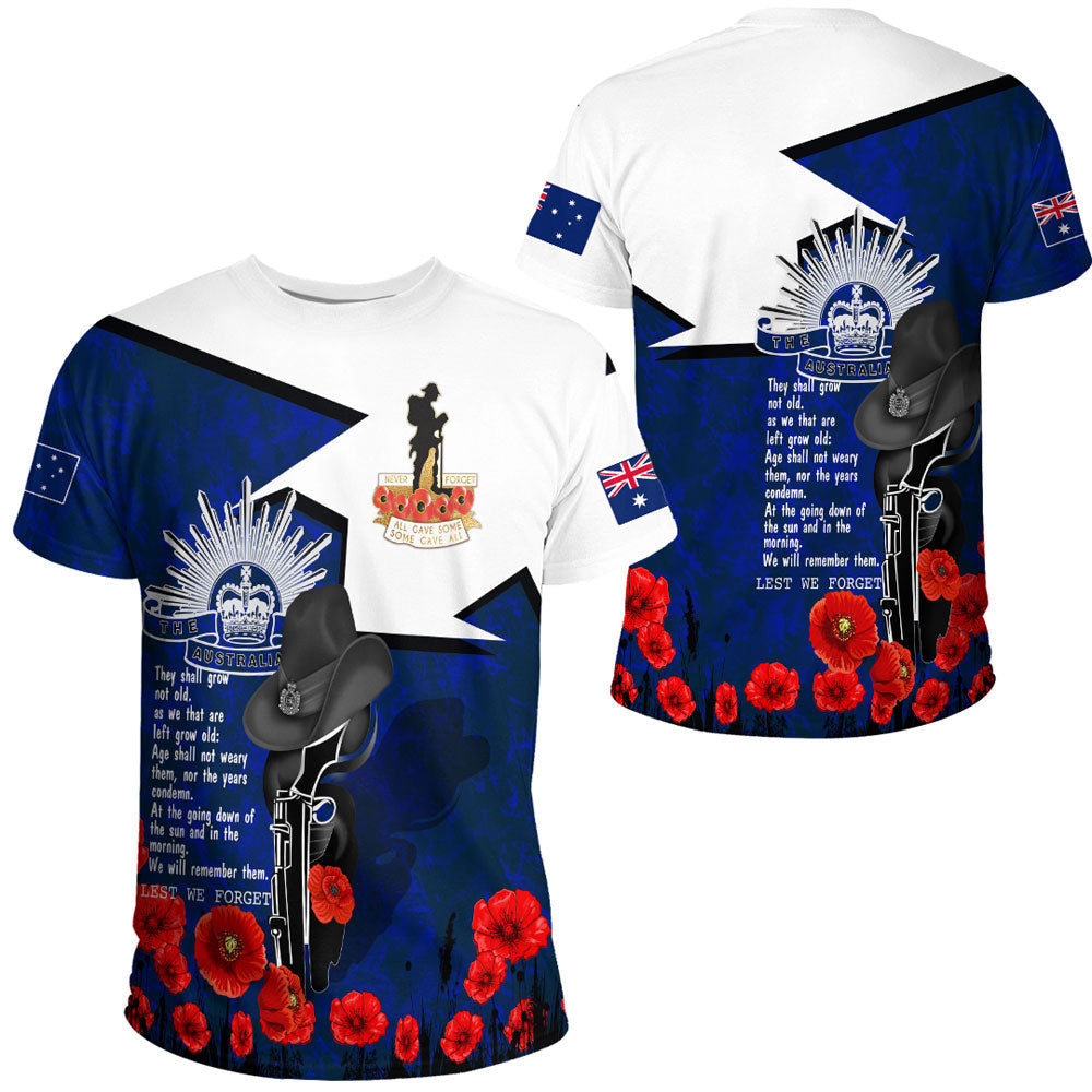 Clothing Anzac Day Lest We Forget Special T Shirt