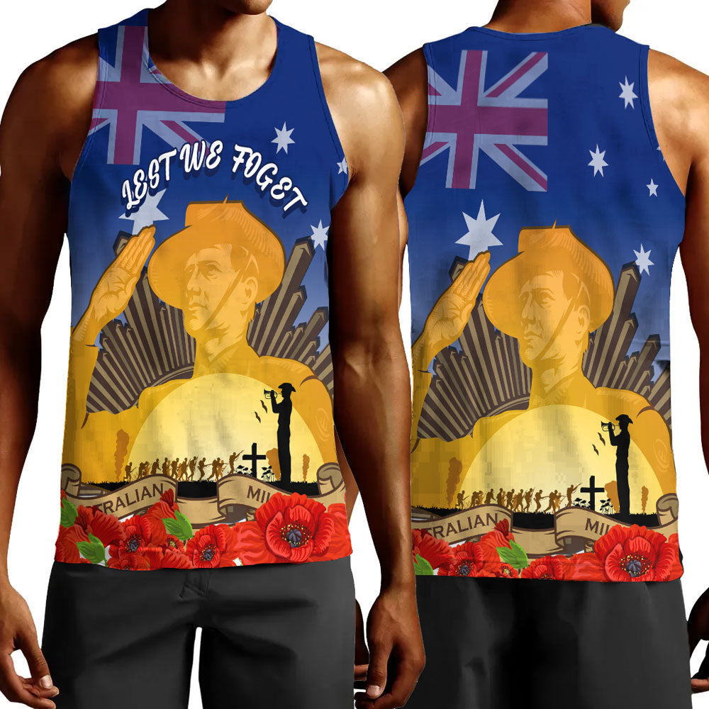 Clothing Australia Anzac Day Soldier Salute Men Tank Top