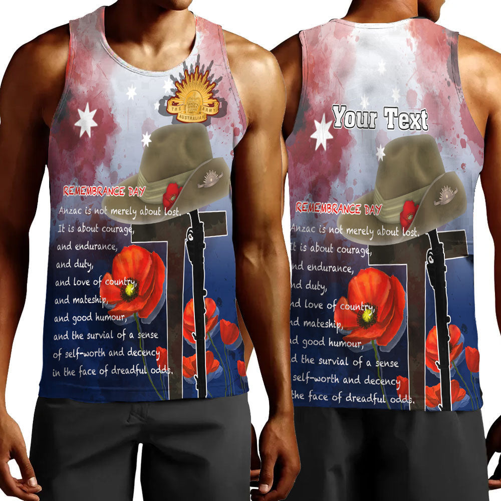 Clothing Custom Anzac Day Remembrance Day Qoute Men Tank Top