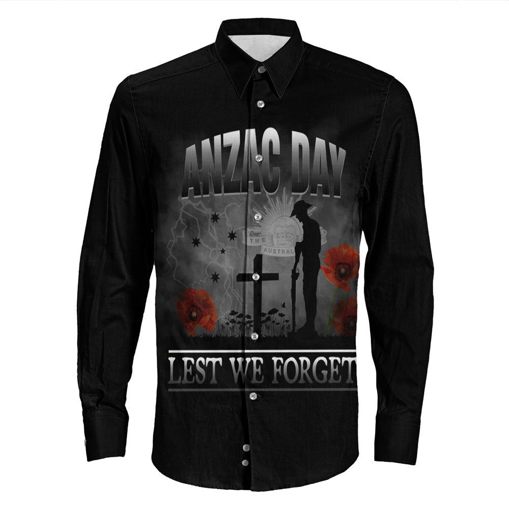 Rugbylife Clothing Anzac Day Remember Australia & New Zealand Long Sleeve Button Shirt