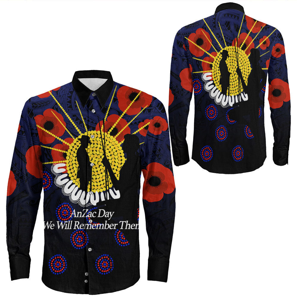 Rugbylife Clothing Anzac Day We Will Remember Them Long Sleeve Button Shirt