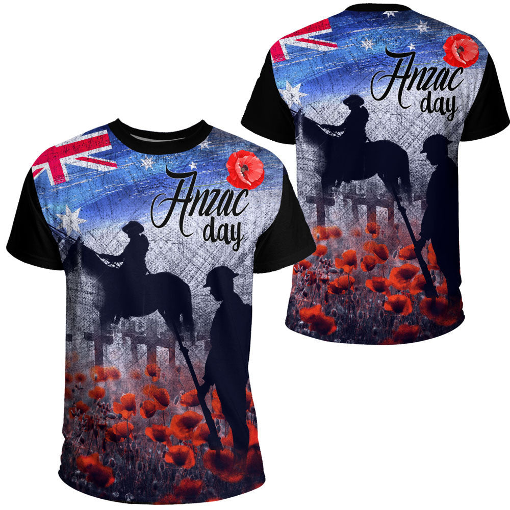 Clothing Anzac Day Lest We Forget Vintage Poppies T Shirt