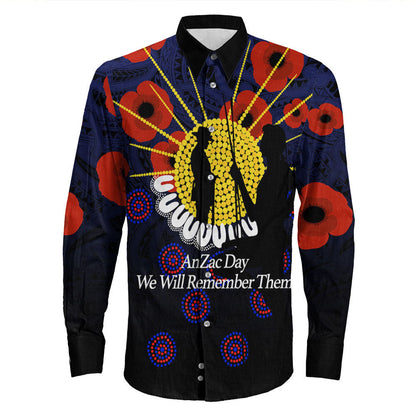 Rugbylife Clothing Anzac Day We Will Remember Them Long Sleeve Button Shirt
