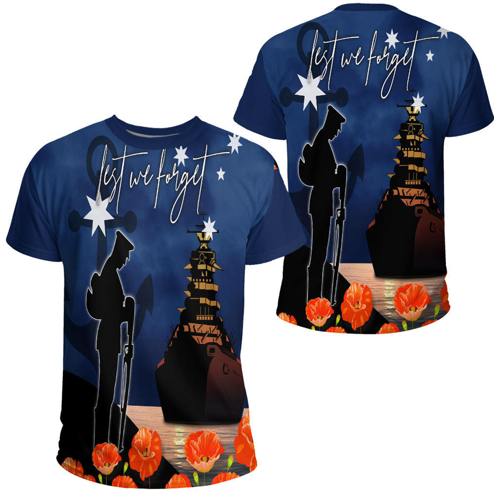 Clothing Anzac Day Navy Blue T Shirt
