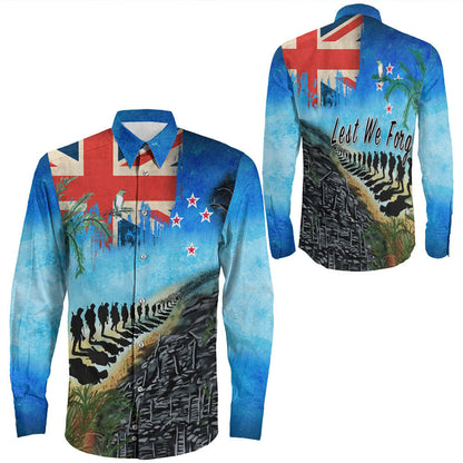 Rugbylife Clothing New Zealand Anzac Day Lest We Forget Long Sleeve Button Shirt