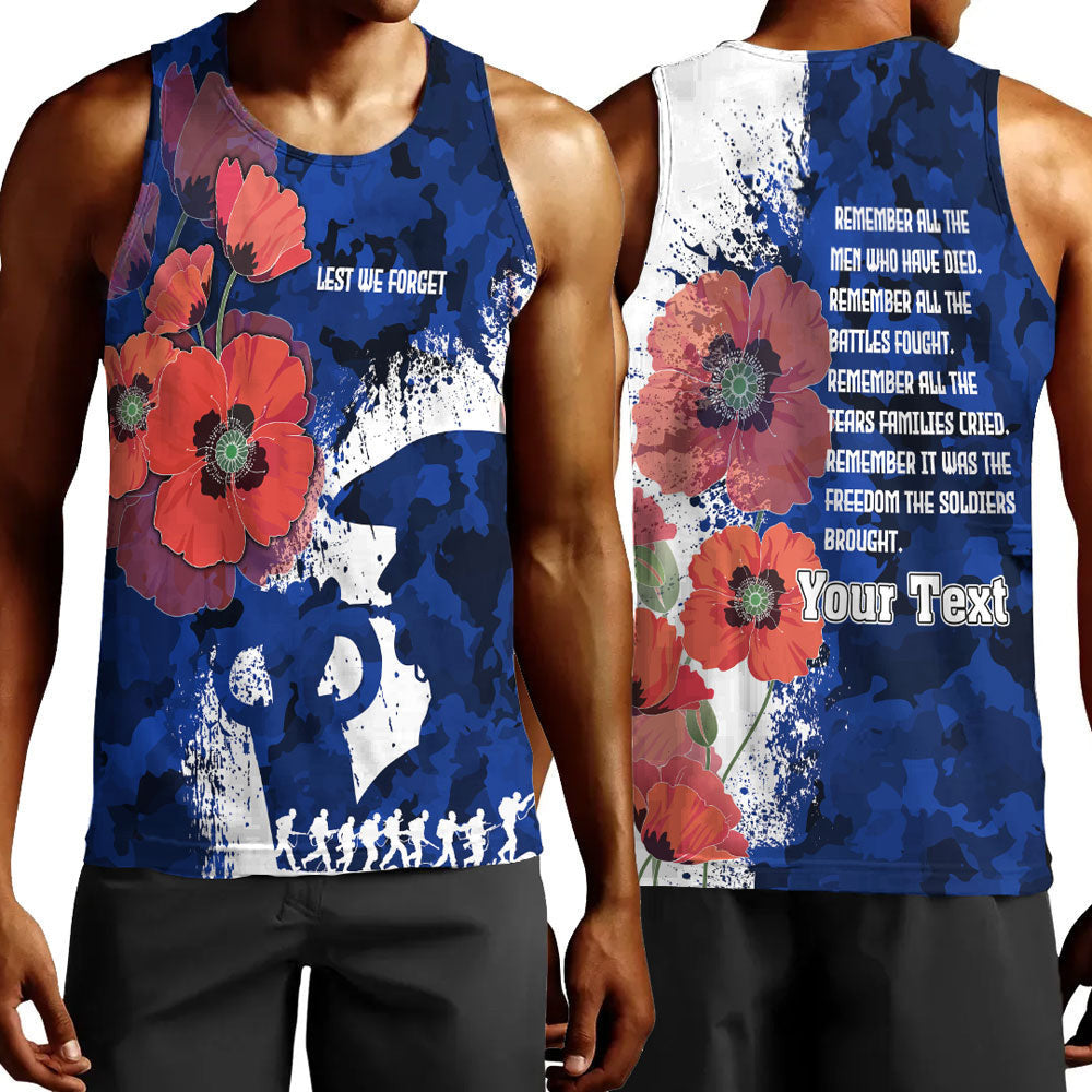 Clothing Custom Anzac Day Silhouette Soldier Men Tank Top