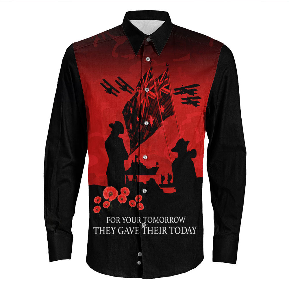 Rugbylife Clothing Anzac Day For Those Who Leave Never To Ruturn Long Sleeve Button Shirt