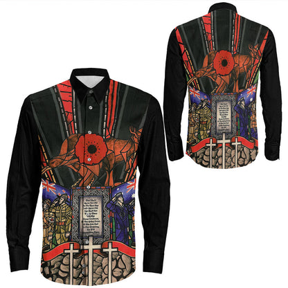 Rugbylife Clothing Anzac Day Lest We Forget Australia & New Zealand Long Sleeve Button Shirt