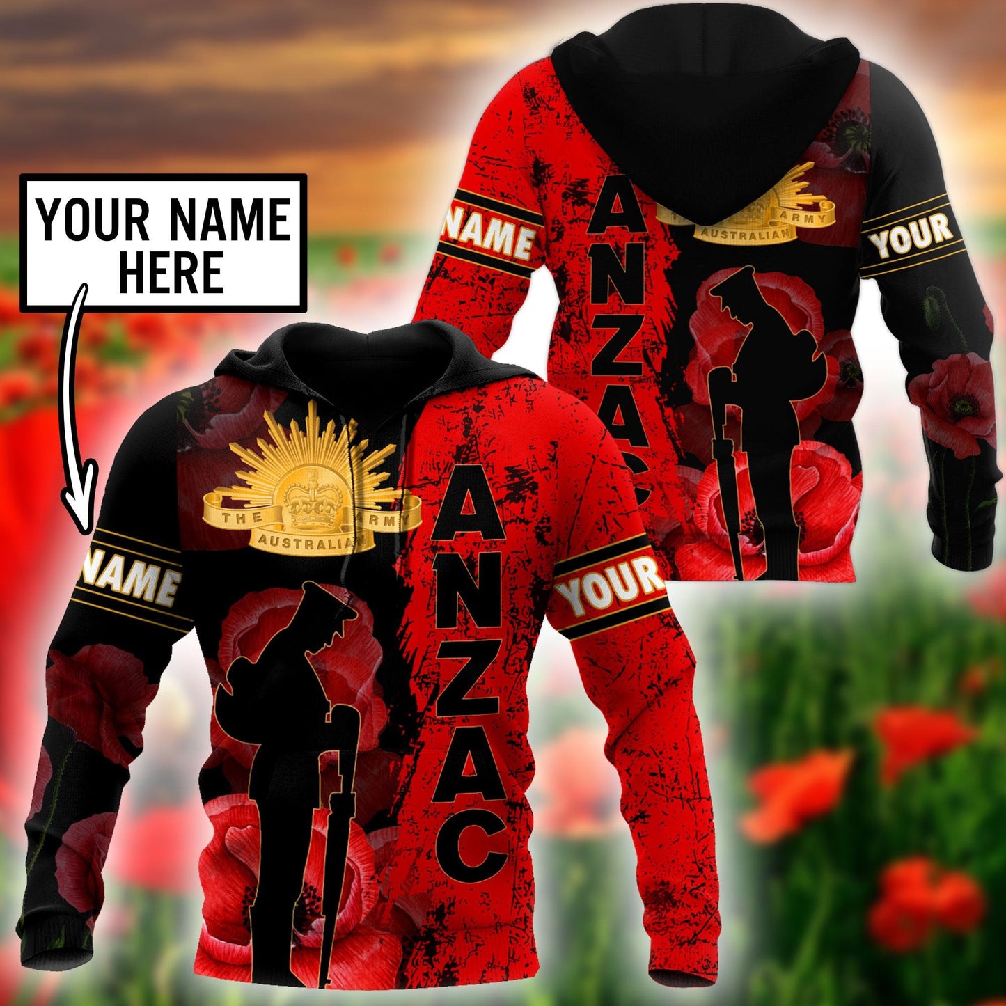 Anzac Day Clothing Australian Army Camo Hoodie