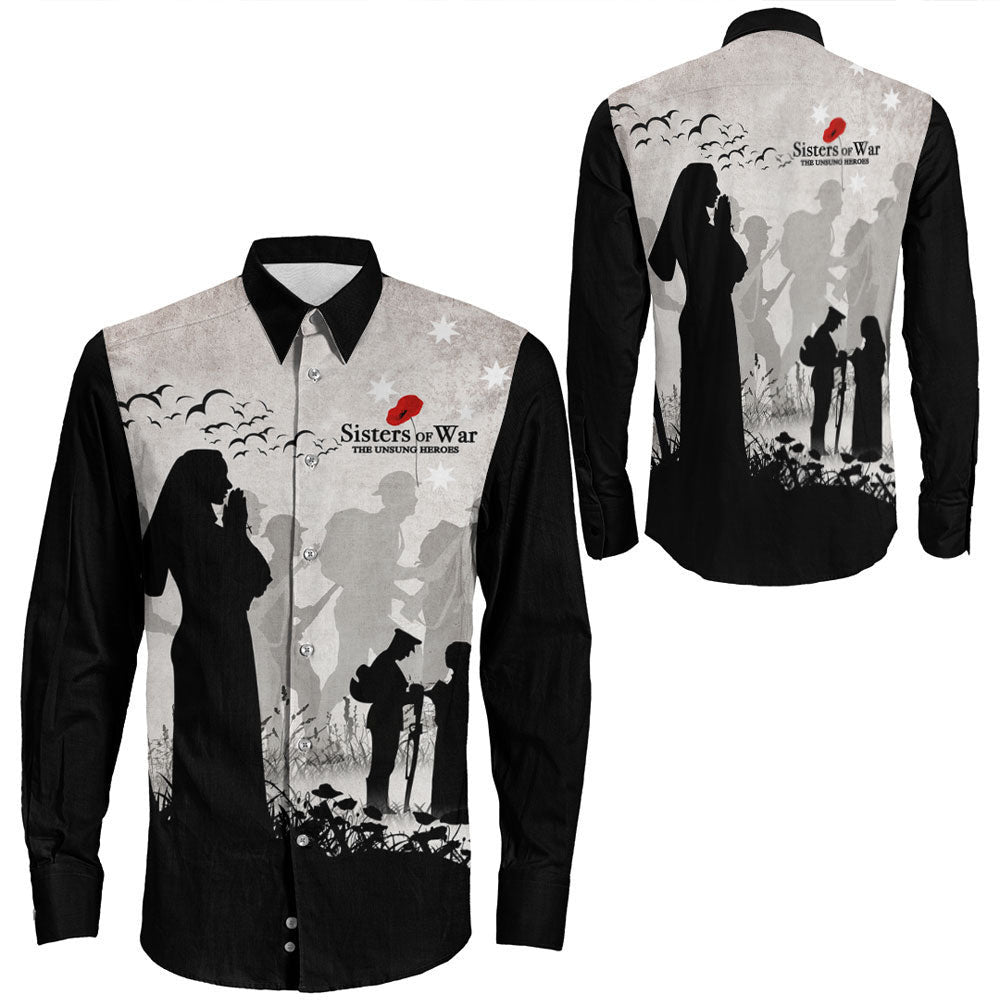 Rugbylife Clothing Anzac Day Sisters Of War The Unsung Heroes Long Sleeve Button Shirt