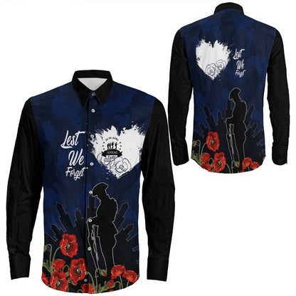 Rugbylife Clothing Anzac Day Camouflage Lest We Forget Long Sleeve Button Shirt