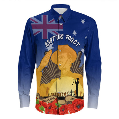 Rugbylife Clothing Australia Anzac Day Soldier Salute Long Sleeve Button Shirt