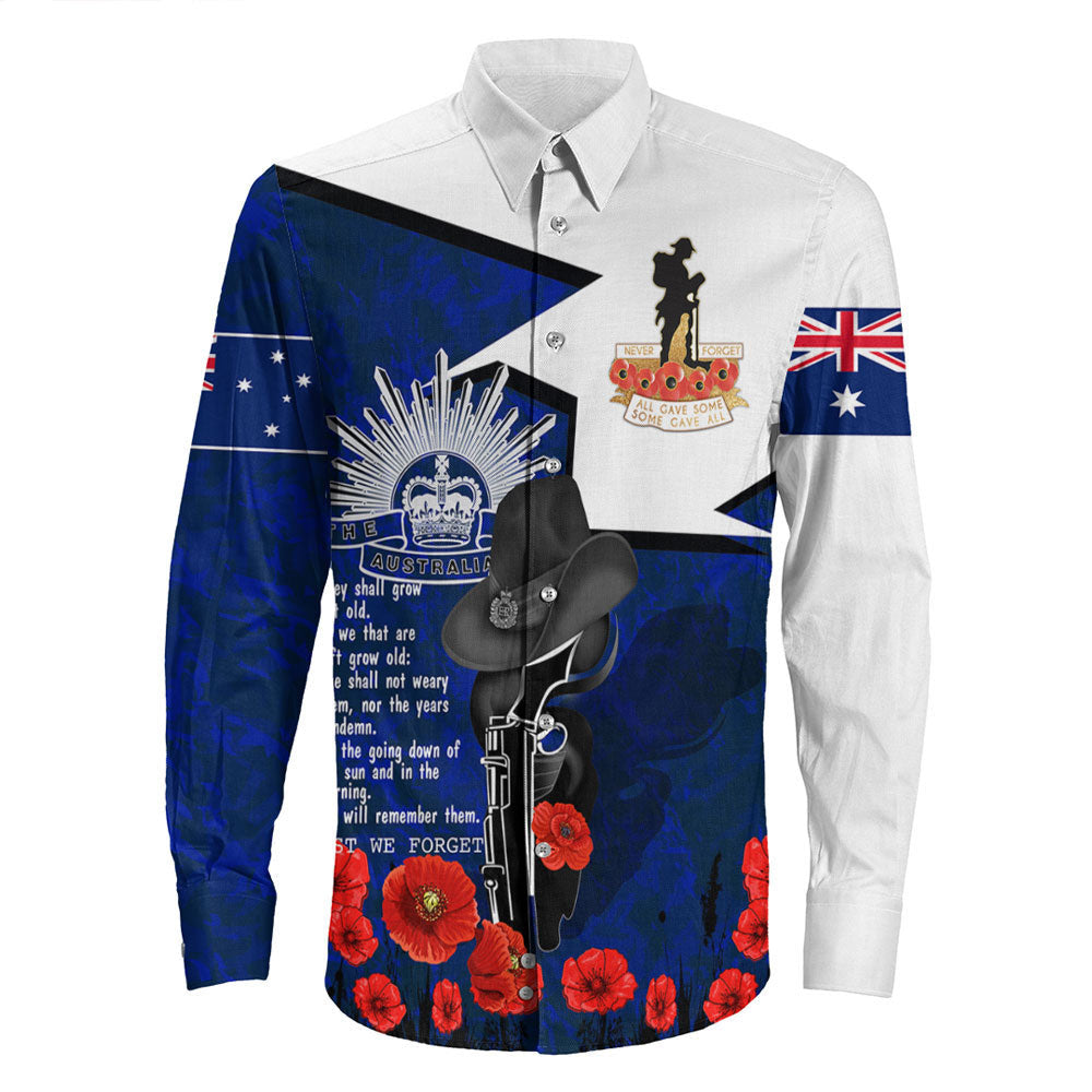 Rugbylife Clothing Anzac Day Lest We Forget Special Long Sleeve Button Shirt