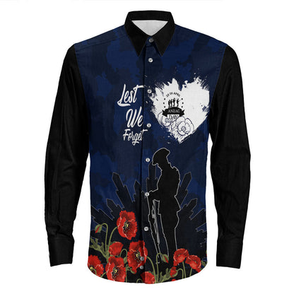 Rugbylife Clothing Anzac Day Camouflage Lest We Forget Long Sleeve Button Shirt