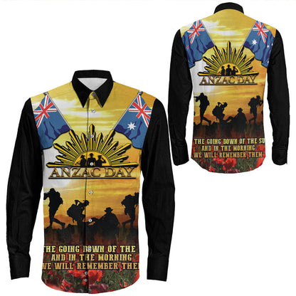 Rugbylife Clothing Anzac Day Soldier Going Down Of The Sun Long Sleeve Button Shirt