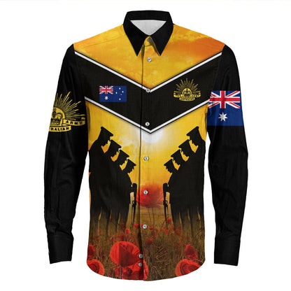 Rugbylife Clothing Australia Standing Guard Anzac Day Long Sleeve Button Shirt